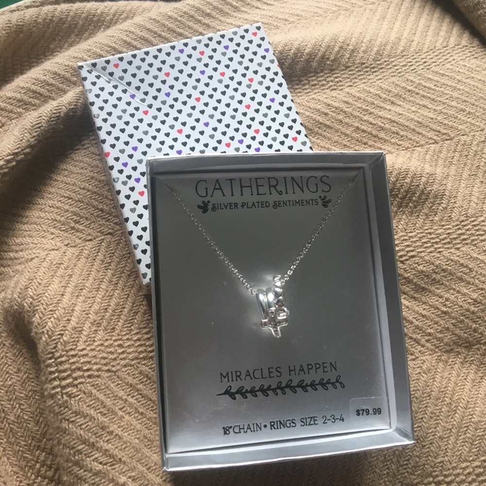 Silver plated necklace/rings